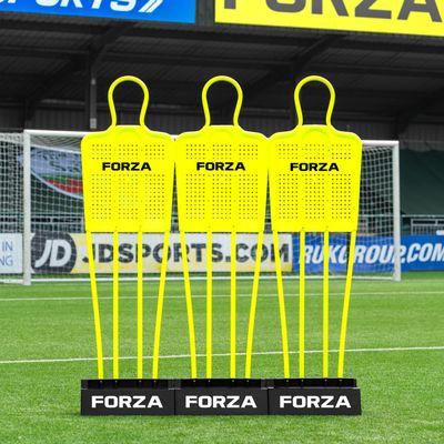 FORZA 2-in-1 Rebound Block & Mannequin Base | Soccer Training Tool for Free Kick Practice & Ball Control Drills | Optional Mannequins in Three Sizes (Block + SNR Mannequin, Pack of 3)