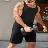 COOFANDY Sleeveless Muscle Tank Men Knitted Tanks Tops Workout Fitness Tee Casual Tank Shirts, Black Red, XX-Large view 4