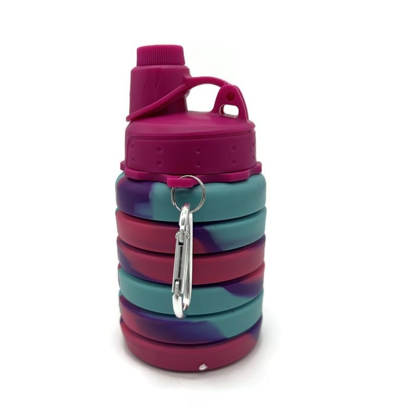 Kids Foldable Water Bottle, Colorful Collapose 500ml, 16oz Sportable