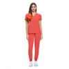 ACTIVE UNIFORMS Women's Essential Scrub Set Cool Stretch Jogger Scrub Top and Pants Nursing Uniform Clearance Workwear (Coral, Large-Petite) view 1