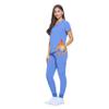 ACTIVE UNIFORMS Women's Essential Scrub Set Cool Stretch Jogger Scrub Top and Pants Nursing Uniform Clearance Workwear (Ceil Blue, 3X-Large-Petite) view 1