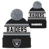 NFL Kids 4-7 Official Primary Logo Sport Knit Cold Weather Cuffed Pom Beanie Hat (US, Alpha, One Size, Las Vegas Raiders, Las Vegas Raiders) view 1
