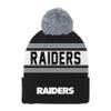 NFL Kids 4-7 Official Primary Logo Sport Knit Cold Weather Cuffed Pom Beanie Hat (US, Alpha, One Size, Las Vegas Raiders, Las Vegas Raiders) view 3