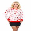 SoCal Look Women Valentine Heart Sweater - Cute Casual Acrylic Pullover, Perfect for Valentine's Day view 1