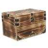 TOPPERFUN Retro Wooden Jewelry Storage Box Pirate Treasure Box for Boys and Girls Lid view 1