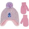 Disney Stitch Beanie Hat and Gloves Set, Toddlers Marled Peruvian Winter Knit Cap with Pom and Matching Mittens, Pink, One Size view 1