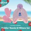 Disney Stitch Beanie Hat and Gloves Set, Toddlers Marled Peruvian Winter Knit Cap with Pom and Matching Mittens, Pink, One Size view 2