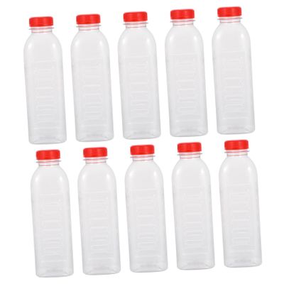 VILLFUL 10 Pack 500ml Beverage Bottle with Scale, PET Plastic