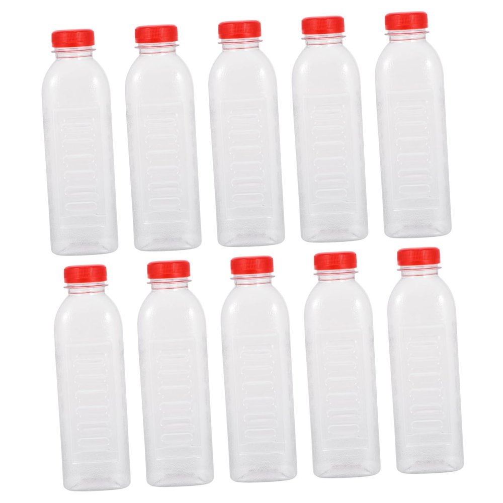 VILLFUL 10 Pack 500ml Beverage Bottle with Scale, PET Plastic