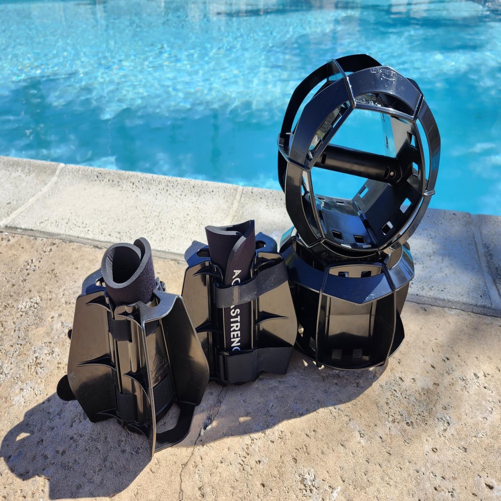 Aquastrength Total Body Bundle - Functional Aquatic Workout Equipment - These water weights include Online Link Free Workout Programs and Demo Videos. Quick Start Guide included with shipment. (Black)