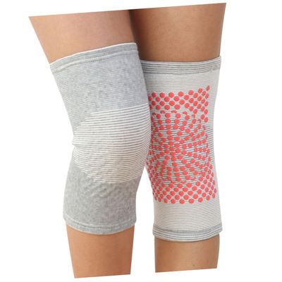 Beavorty 1pair Self-heating Thermal Knee Pad Warm Support for Joint Relief for Exercises Grey