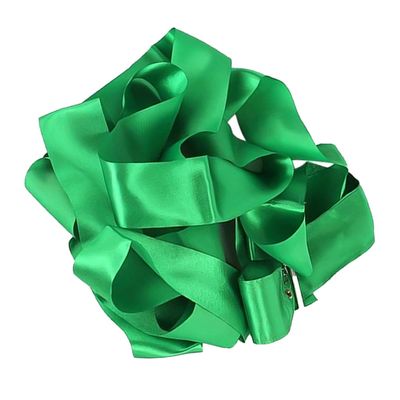 WOONEKY Art Gymnastics Ribbon Wand 4m Green 5cm Wide Polyester Material for Gymnastics Dance Shows Festivals