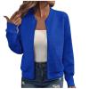 Fall Bomber Jacket for Women Casual Stand Collar Zip up Lightweight Outerwear Fall Fashion Jacket Outfits with Pocket view 1