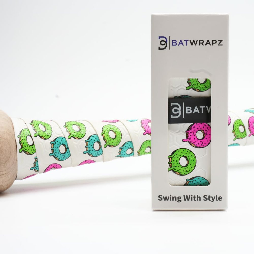 BatWrapz Baseball Softball Grip Tape 1.1 mm Precut Pro Feel Replacement - Add Personal Touch to Your Bat and Swing With Style (The Donut)