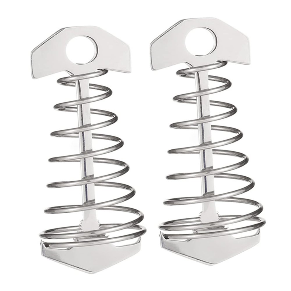 Parliky 2pcs Stainless Steel Wind Rope Buckle Fish Bone Tent Stakes Pegs Heavy Duty Anchors for Outdoor Camping Tents