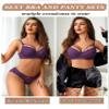 Avidlove Lingerie Set Women Sexy Lace Underwired Bra and Panty Sets 2 Piece Rave Outfits (Purple, Large) view 2
