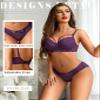 Avidlove Lingerie Set Women Sexy Lace Underwired Bra and Panty Sets 2 Piece Rave Outfits (Purple, Large) view 4