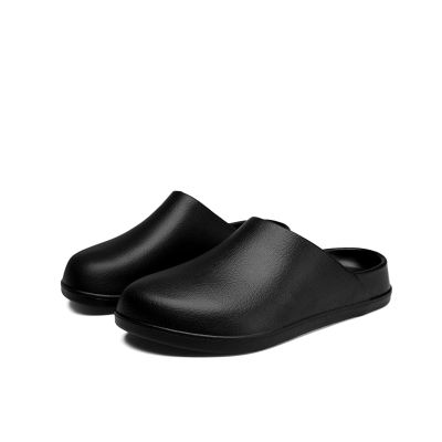 Men's and Women's Slip-On Clogs, Waterproof Non-Slip House Mules, Lightweight Oil & Water Resistant Safety Shoes for Kitchen, Restaurant, Garden, Hospital, Beach, Pool Black