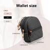 AfitLulu Small Change Coin Purse, Mini Backpack Cute Cosmetic Bag for Women with Keychain and 2 Zipper Layers, Change Purse for Travel and Dating (Pink) view 2