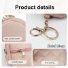 AfitLulu Small Change Coin Purse, Mini Backpack Cute Cosmetic Bag for Women with Keychain and 2 Zipper Layers, Change Purse for Travel and Dating (Pink) view 3
