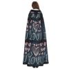 YKJJFVZ I Love You Words With Hearts Print Rogue Cosplay Adult Halloween Witch Hooded Cloak Cape Unisex Costume For Horror Parties Masquerade view 4