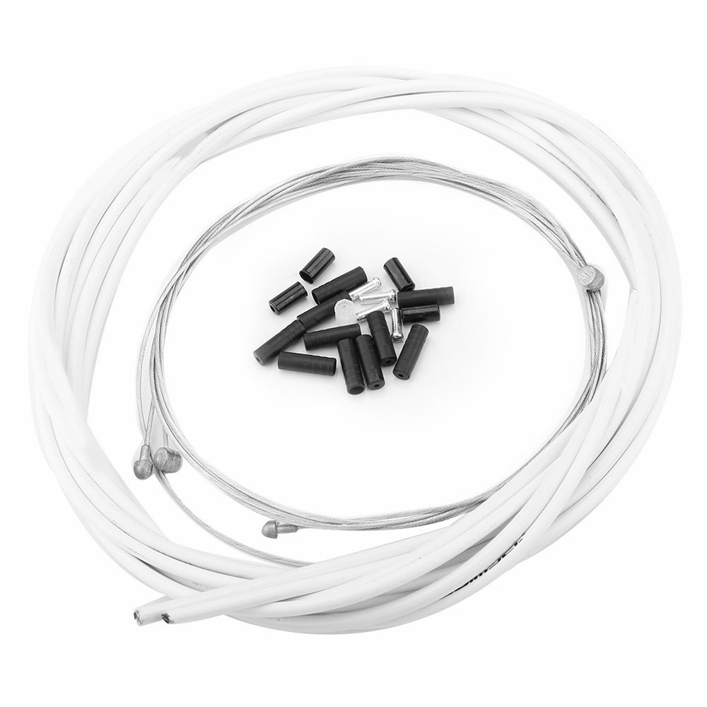 equlup Bikes Brake Cables, Bikes Front Rear Brake Cable Mountain Bikes Replacement Brake Cable with Housing Sets for Rode Bikes Mountain Bikes Folding Bikes (White)