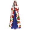 YKJJFVZ Strawberry Print Rogue Cosplay Adult Halloween Witch Hooded Cloak Cape Unisex Costume For Horror Parties Masquerade view 2