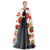 YKJJFVZ Strawberry Print Rogue Cosplay Adult Halloween Witch Hooded Cloak Cape Unisex Costume For Horror Parties Masquerade view 3