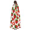 YKJJFVZ Strawberry Print Rogue Cosplay Adult Halloween Witch Hooded Cloak Cape Unisex Costume For Horror Parties Masquerade view 4