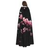 YKJJFVZ Japanese Cherry Flowers Print Rogue Cosplay Adult Halloween Witch Hooded Cloak Cape Unisex Costume For Horror Parties Masquerade view 4