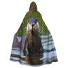 YKJJFVZ Animal Cute Brown Otters Print Rogue Cosplay Adult Halloween Witch Hooded Cloak Cape Unisex Costume For Horror Parties Masquerade view 1