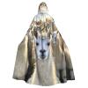 YKJJFVZ Cute Llama Print Rogue Cosplay Adult Halloween Witch Hooded Cloak Cape Unisex Costume For Horror Parties Masquerade view 1