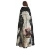 YKJJFVZ Cute Cow Print Rogue Cosplay Adult Halloween Witch Hooded Cloak Cape Unisex Costume For Horror Parties Masquerade view 4