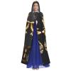 YKJJFVZ Black And Gold Flowers Print Rogue Cosplay Adult Halloween Witch Hooded Cloak Cape Unisex Costume For Horror Parties Masquerade view 2