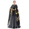 YKJJFVZ Black And Gold Flowers Print Rogue Cosplay Adult Halloween Witch Hooded Cloak Cape Unisex Costume For Horror Parties Masquerade view 3