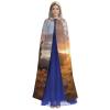 YKJJFVZ Alpaca Llama2 Print Rogue Cosplay Adult Halloween Witch Hooded Cloak Cape Unisex Costume For Horror Parties Masquerade view 2