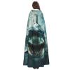 YKJJFVZ Shark Cum Print Rogue Cosplay Adult Halloween Witch Hooded Cloak Cape Unisex Costume For Horror Parties Masquerade view 4