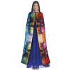 YKJJFVZ Color Skulls Print Rogue Cosplay Adult Halloween Witch Hooded Cloak Cape Unisex Costume For Horror Parties Masquerade view 2