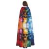 YKJJFVZ Color Skulls Print Rogue Cosplay Adult Halloween Witch Hooded Cloak Cape Unisex Costume For Horror Parties Masquerade view 4