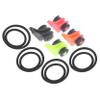 SKISUNO 4pcs Fishing Rod Hook Keepers Durable Lure Holders Easy to Install Bait Keepers for Fishing Rods Securely Holds Hooks Without Damage Orange Yellow Pink Black view 1
