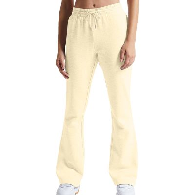 Gumipy Wide Leg Sweatpants Women Drawstring Elastic Waist Flare Sweatpants with Pockets Y2K Bell Bottoms Pants Plain Workout Sweat Pants Soft Womens Palazzo Pants Casual Baggy Lounge Pants