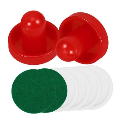 WOONEKY 1set Ice Hockey Pucks and Pusher Accessories for Game Tables Striker Balls for Hockey Tables and Replacement Needs