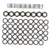 Yuezhongoo 56PCS Skateboard Truck Hardware Kit, Iron Spacers Axle Nuts and Speed Rings Longboards and Skateboard Hardware Kit for Skateboard and Longboard view 1