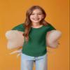 Haloumoning Girls Puff Long Sleeve Shirts Kids Casual Crewneck Soft Tunic Tops Blouse 5-14 Years Dark Green view 3