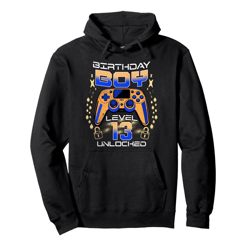 13th Birthday Gaming Gift Boy Age 13 Year Old Gamer Son Pullover Hoodie