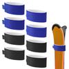 8pcs Ski Strap Fasteners, Adjustable Wrap Straps Ski Bands for Storage Snow Ski Pole Fastener Tape Ski Storage Tie with Protective Pad Ski Accessories for Carrying Winter Sports Gifts (Blue & Black) view 1