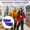 8pcs Ski Strap Fasteners, Adjustable Wrap Straps Ski Bands for Storage Snow Ski Pole Fastener Tape Ski Storage Tie with Protective Pad Ski Accessories for Carrying Winter Sports Gifts (Blue & Black) view 4