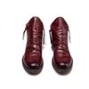 Dressnu Men's shoes leather boots large size double side zipper non-slip sole Wine red 11.5 view 1