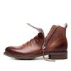 Dressnu Men's shoes leather boots large size double side zipper non-slip sole Wine red 11.5 view 4