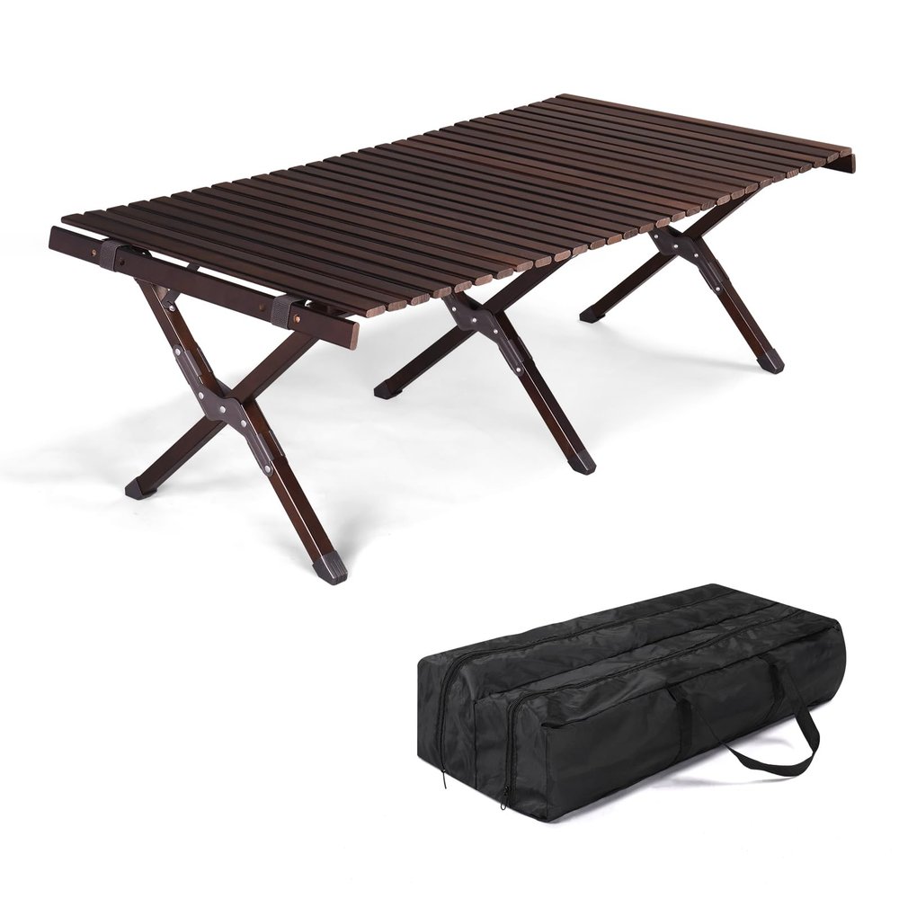 120 * 60 * 40cm Wooden Camping Roll Table